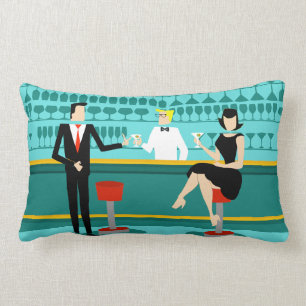 Retro Cocktail Lounge Lumbar Pillow
