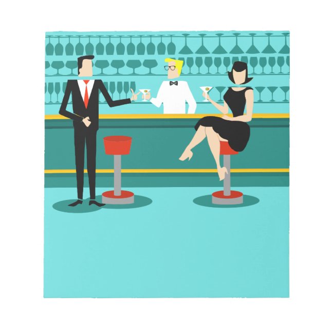 Retro Cocktail Lounge Notepad (Front)