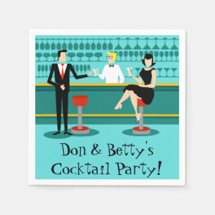 Retro Cocktail Lounge Paper Napkins
