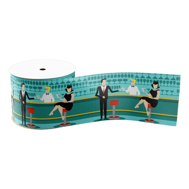 Retro Cocktail Lounge Ribbon Grosgrain Ribbon (Spool)