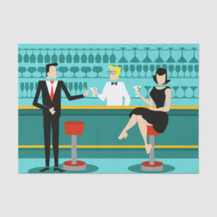 Retro Cocktail Lounge Tissue Paper