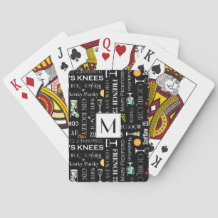 Retro Cocktail Names Pattern Playing Cards