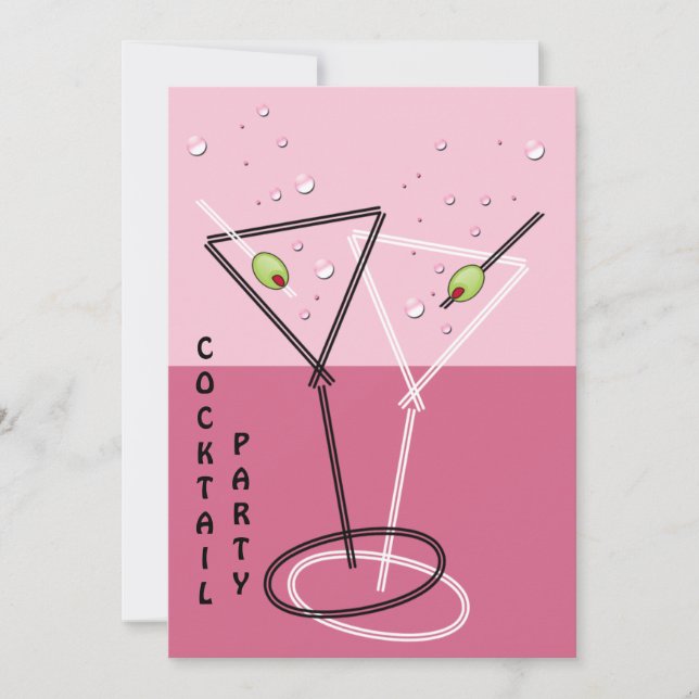 retro Cocktail party Invitation (Front)