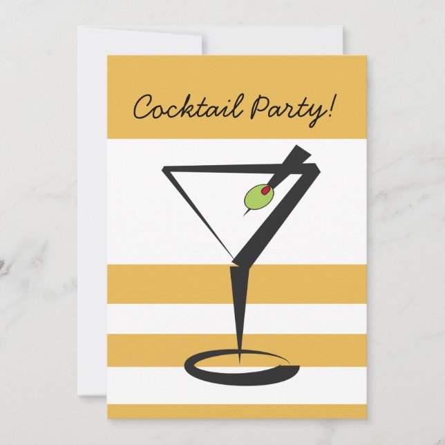 Retro Cocktail party Invitation (Devant)