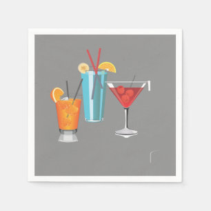 Retro Cocktail Trio Napkin