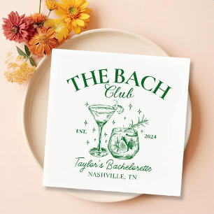 Retro Cocktails Green Bachelorette Party  Napkin