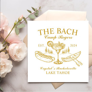 Retro Cocktails The Bach Yellow Bachelorette Party Napkin