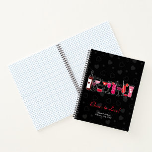 Retro Cocktails Valentines Drinks Notebook
