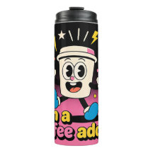 Retro Coffee Addict Thermal TumblerThermal Tumbler