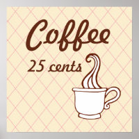 Retro Coffee Art Poster Print