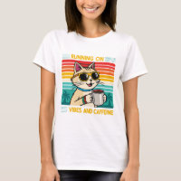 Retro Coffee Cat Vibes - Caffeine Lover Women's