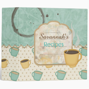 Retro Coffee Cup Recipe Binder