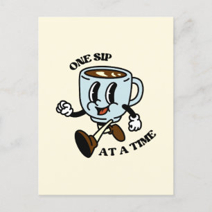 Retro Coffee Cup Slogan Postcard