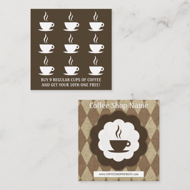 retro coffee diamond loyalty punch (Front/Back)