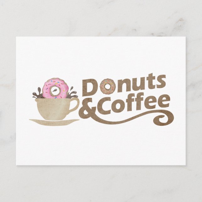 Retro Coffee & Doughnuts Postcard (Front)
