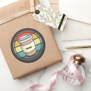 Retro Coffee Hot Drink to Go  Classic Round Sticker