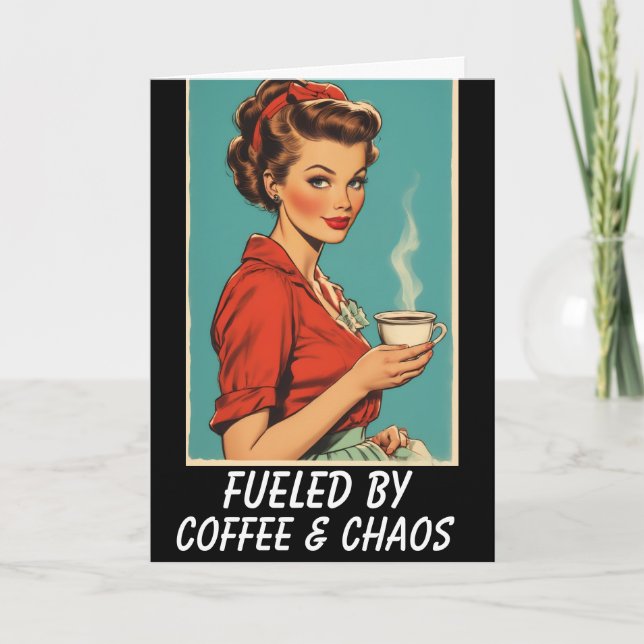 RETRO COFFEE HOUSEWIFE BLANK Greeting Card (Front)