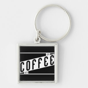 retro coffee keychain