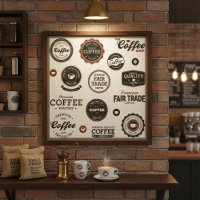 Retro Coffee Labels Poster
