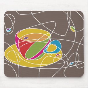 retro COFFEE line Mouse Pad