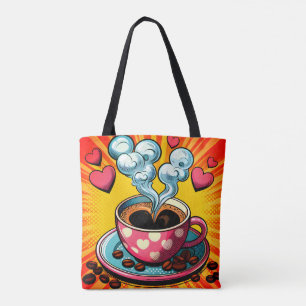 Retro Coffee Lover Coffee Shop or Café Tote Bag