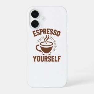 Retro Coffee Lover Motivational Quote iPhone 16 Case