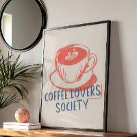 Retro Coffee Lovers Kitchen Cafe Quote Club Art