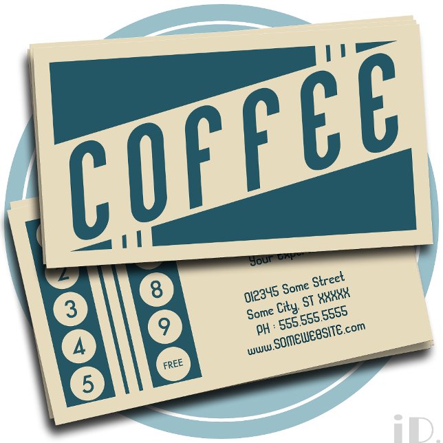 retro coffee loyalty punch card (Creator Uploaded)