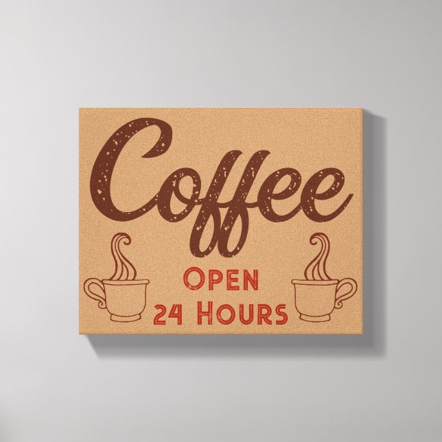 Retro Coffee Shop Diner Sign Wall Art  (Front)