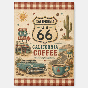 Retro Coffee Stop California Keepsake Magnet