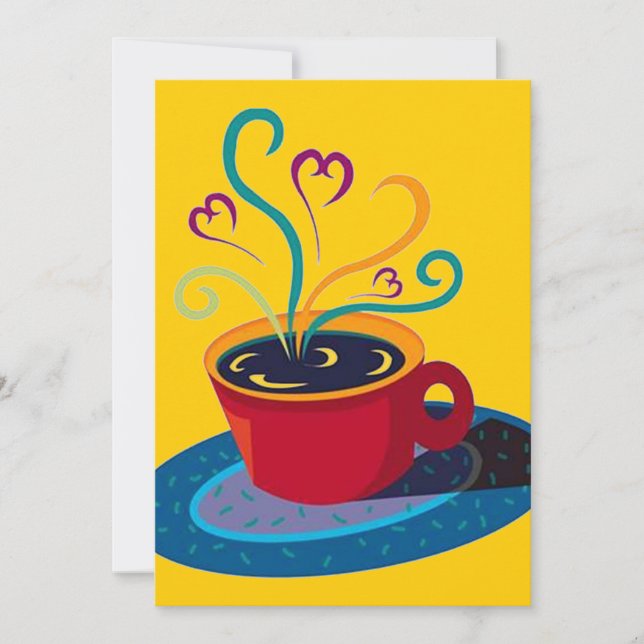 Retro Coffee Tea Klatsch Klatch Party Blank 5x7 Invitation (Front)
