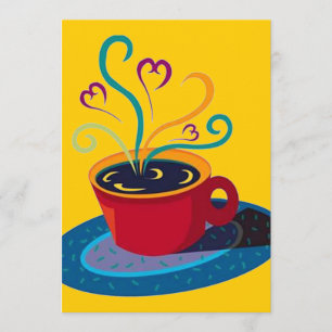 Retro Coffee Tea Klatsch Klatch Party Blank 5x7 Invitation