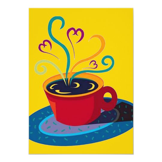 Retro Coffee Tea Klatsch Klatch Party Blank 5x7 Invitation Zazzle.ca