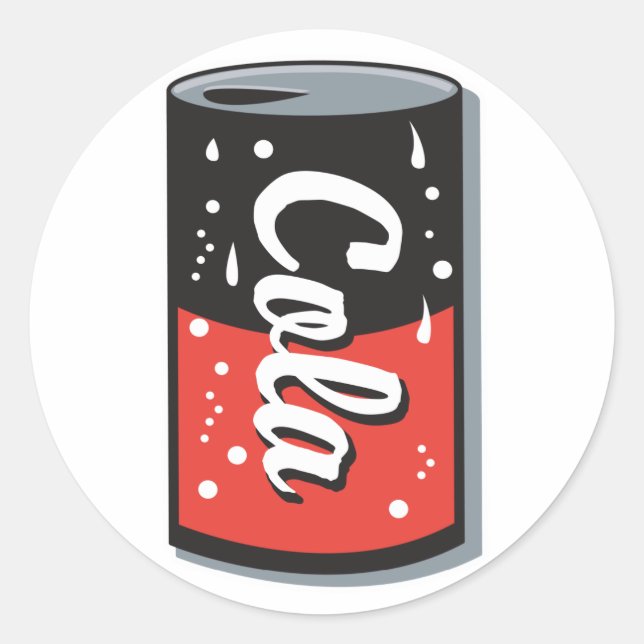 retro cola can design classic round sticker (Front)