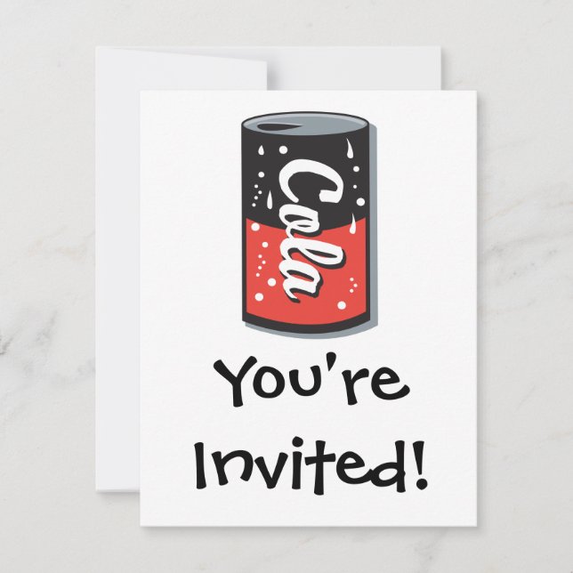 retro cola can design invitation (Front)