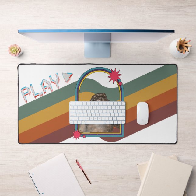 Retro Collage Mixed Media Colourful Nostalgia Desk Mat (Office 1)