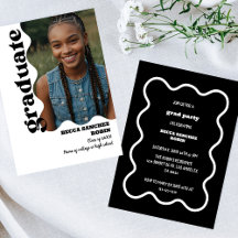 retro college graduation announcement invitation