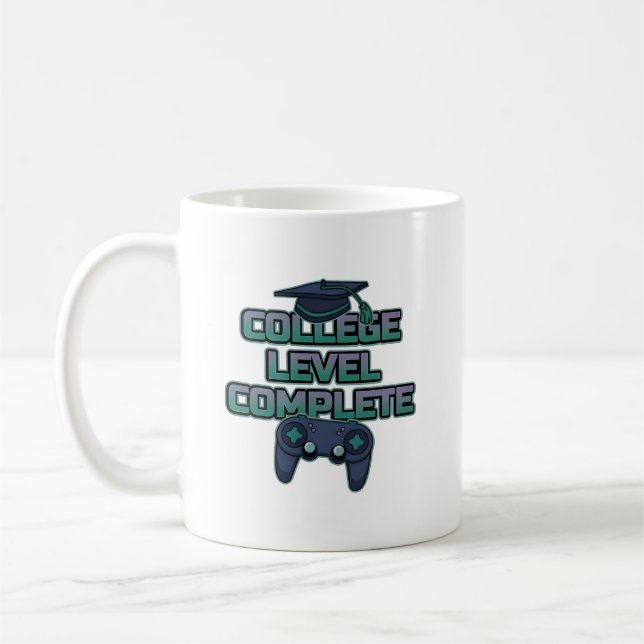 Retro College Level Complete Gamer Graduation  Coffee Mug (Left)