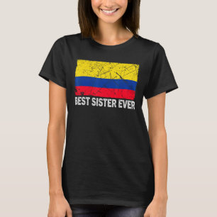 Retro Colombia Flag Best Sister Ever Mother's Day T-Shirt
