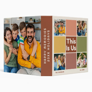 Retro Color Block This Is Us Quote 5 Photo Collage Binder