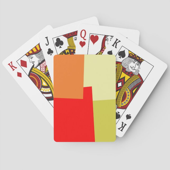 Retro Color Geometric Pattern #3 Playing Cards (Back)