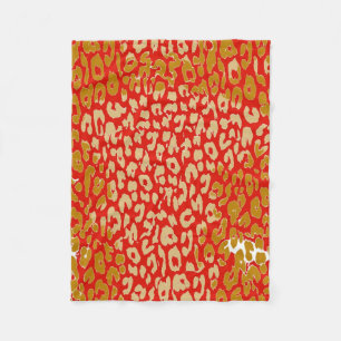Retro Color Leopard Print Skin Fleece Blanket