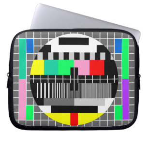 Retro color tv test screen laptop sleeve