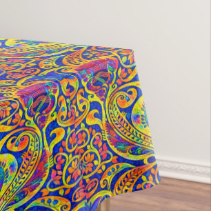 Retro Colorful Art Nouveau Pattern Tablecloth