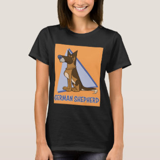 Retro Colorful Cartoon German Shepherd Dog T-Shirt