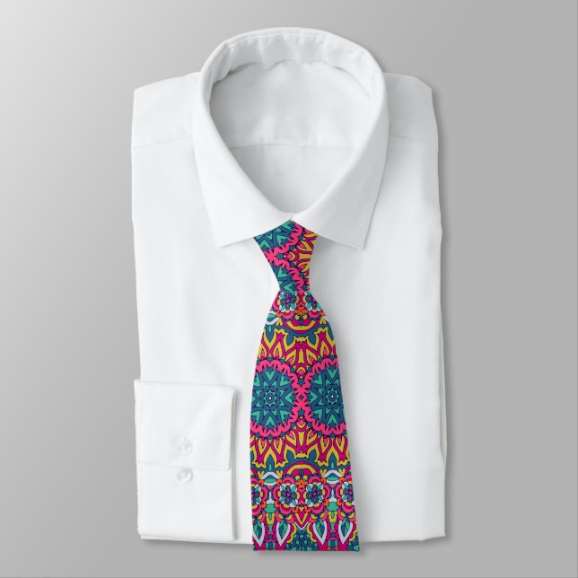 Retro Colorful Custom Tie – Elegant Fashion (Tied)