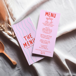 Retro Colorful Hand Drawn Funky Wedding Menu