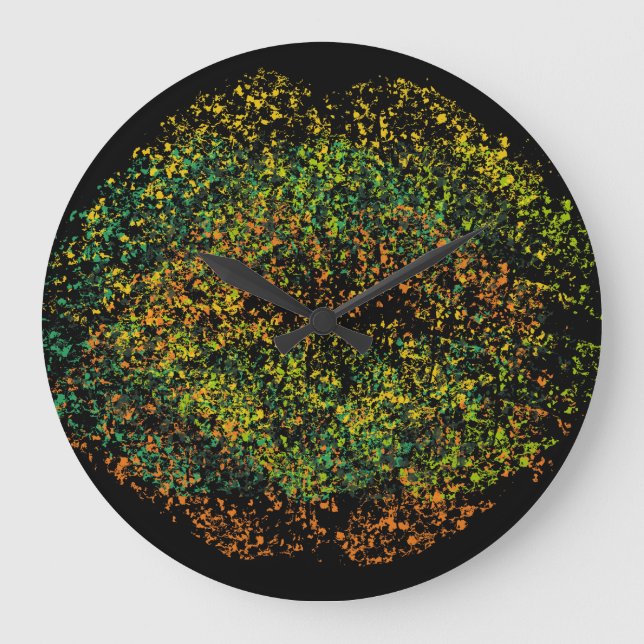 Retro Colorful Lips #3 Large Clock (Front)