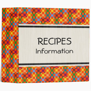 Retro Colorful Squares Modern Geometric Pattern Binder