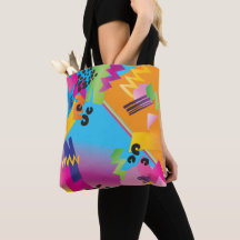 Retro Colorful Tote Shopping Bag